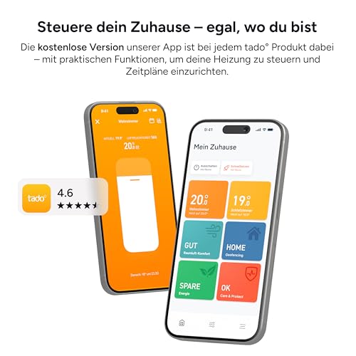 tado° Smartes Heizkörperthermostat X – Starter Kit mit Bridge X, Heizungssteuerung per App und...