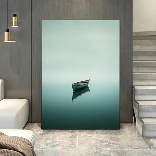 Peinture murale vagues vertes toile imprimée déco salon et affiche moderne chambre 60x90