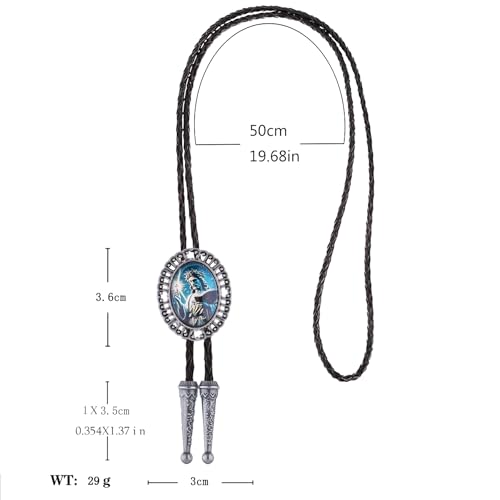 Image of Jeilwiy Bolo Tie for Men Western Cowboy Gothic Bolo Tie Necklace Halloween | Glow in Dark Bolo Tie for Men Women, 3D Halloween Bolo Tie, Gothic Western Ties, String Ties for Men Rodeo Leather Necktie
