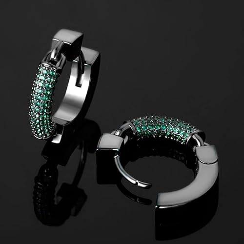 Helloice Hoop Earrings Iced Out Cubic Zirconia Huggie Cartilage Cuff Diamond Hypoallergenic 18K Gold Plated Round Circle Earrings Hoop Earrings 5A Cz Stones Lightweight For Men #TOP4