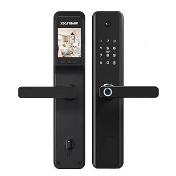 SAFEZONE Biometrics Smart Digital Door Locks S818 with Fingerprints WiFi Wireless App RIFD Mechanical Keys & Passcode for Home Security Systems Biometrics Safety & Security (with Camera)