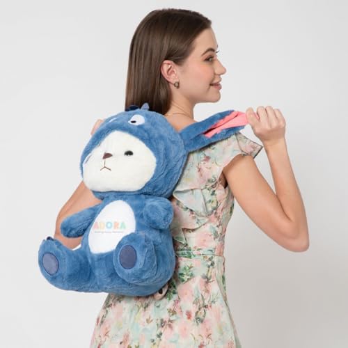 Image of ADORA Hoodie Teddy Bear Soft Toy | Cute Huggable Plushie for Kids & Girls | Blue Soft Toy Gift | Birthday Gift Teddy Bear with Hoodie | Soft Plush Toy for Girlfriend & Sister- 50 cm