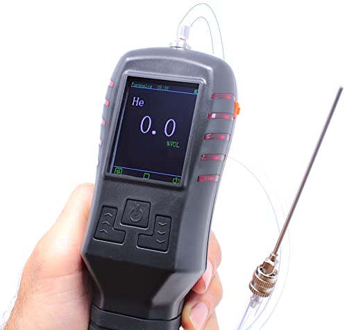Helium Gas Analyzer | Scuba and Leak Detection | 0-100% | 0.1ppm Resolution | USA NIST Calibration | Built-in Pump & Probe |