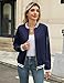 Zeagoo Women's Bomber Jacket Casual Coat Zip Up Spring Fall Clothes with Pockets S-XXL Navy