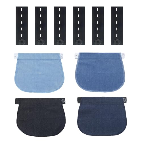 Nairv-Furn 10 Pièces Extenseur Pantalon Ajustables, Bandeau Grossesse Elargisseur Pantalon pour Femmes Enceintes Extensions de Pantalon de Grossesse Extenseurs de Taille Ajustables