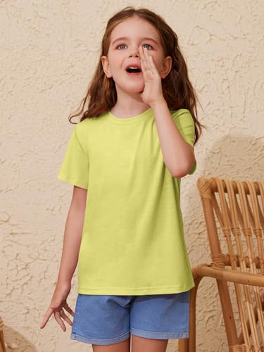 Image of ZDC Girls' Short Sleeve Shirts Kids Crewneck T-Shirts Summer Tops Basic Tees 5-14 Years