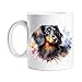Stag Gallery Taza de cerámica con diseño de perro salchicha de pelo largo Imagen de Stag Gallery Taza de cerámica con diseño de perro salchicha de pelo largo