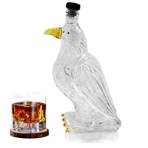 Tuxxjzm Decantador de whisky, botella de whisky de animales de vidrio | Recipiente de licor divertido para hombres, coleccionistas, vino tinto degustación de cerveza, evento de soltero, entusiastas