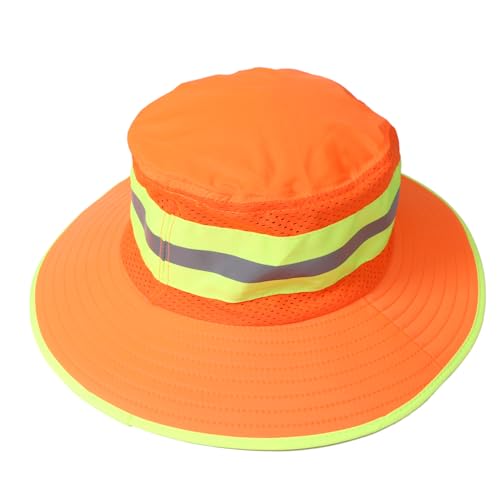 Image of TZ Promise Men High Visibility Reflective Bucket Hat with Neck Flap Wide Brim Boonie Sun Hat Cap