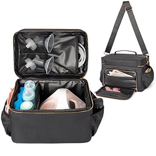 Image of Flyangle EliteMom Breast Pump Bag (Patent Pending) - Stylish Pumping Bag Compatible with Spectra S1 S2 Gold