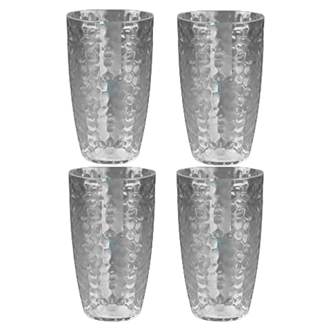Zale Yardley Tumbler, Bello Tall Tumble Pack of 4, Clear Acrylic Plastic Glassware, Swirl Design Tumblers, Portable Stackable Dishwasher Safe Water Juices Cocktail Camping Picnics & BBQ’s Cover