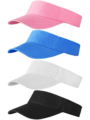 Trounistro 4 Pack Sun Sports Visor Hats Adjustable Hat Summer Cotton Cap For Golf Cycling Fishing Tennis Running Jogging And Other Sports (Style 2) #TOP6