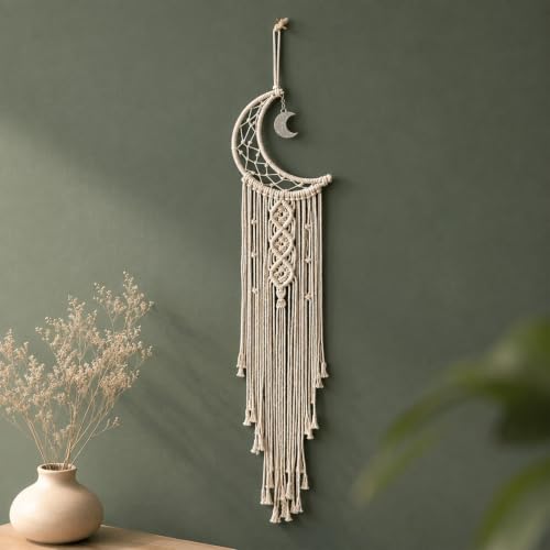 Image of Nostrae by Ekhasa Macrame Wall Hanging Leaves | Boho Wall Hanging Big Size | Handmade Macrame Wall Decor for Bedroom, Living Room, Balcony & Nursery | Boho Theme Home Decor Tapestry