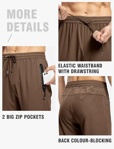 Image of TBMPOY Men's Outdoor Lightweight Hiking Mountain Pants Running Active Jogger Pants