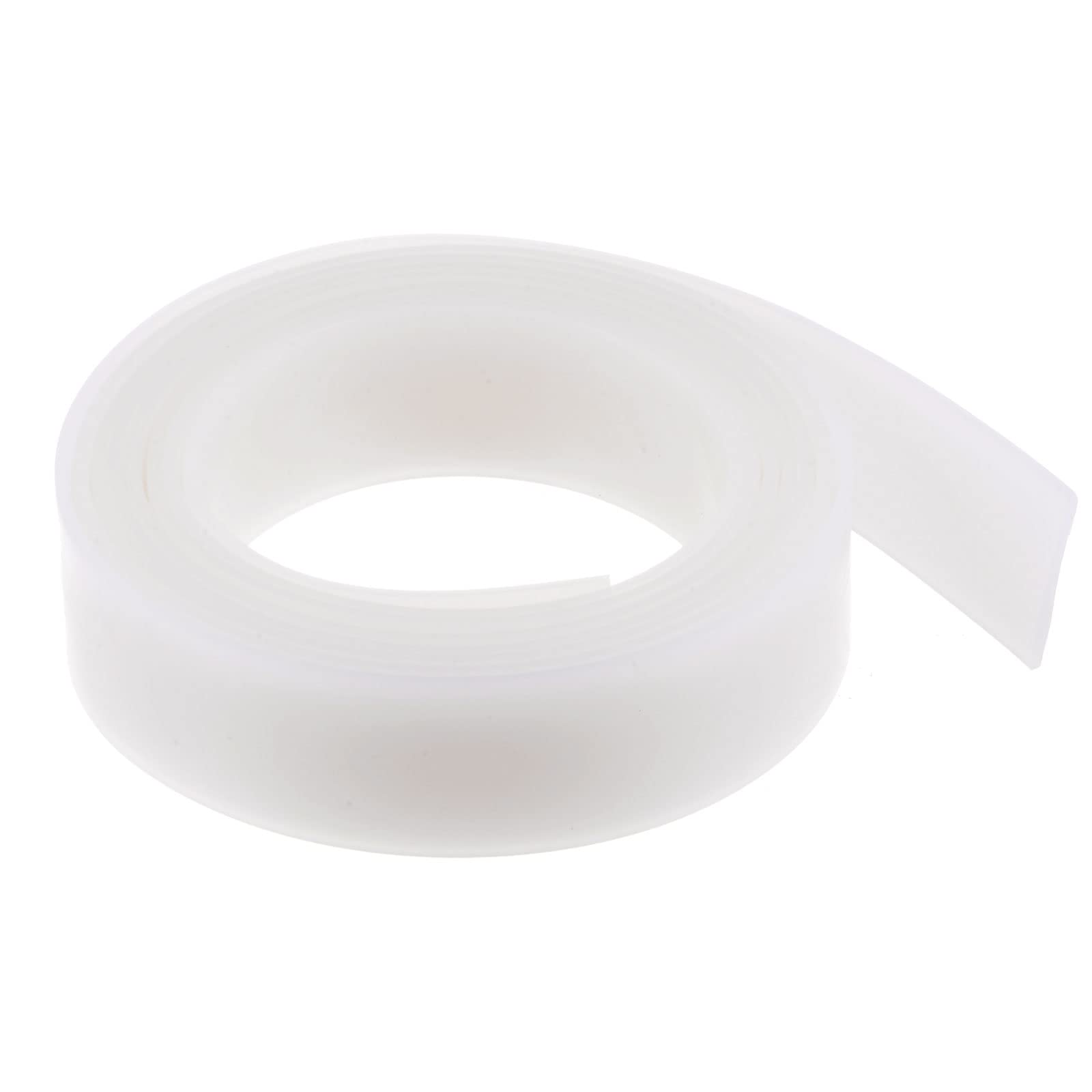 Flexible Solid Silicone Strip 0.98"x0.08"x6.56ft Rectangular No Adhesive Roll for Door, White