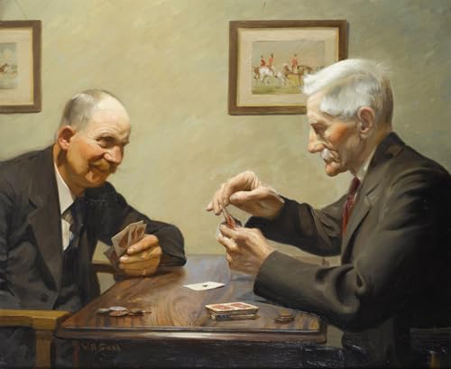 Art tableau les hommes jouant cartes impression sur toile chic 60x90