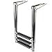 3 Step Boat Ladder, 304 Stainless Steel Telescoping Folding Pontoon Boat Ladder Dock Swim Ladder for Marine Boat Yacht