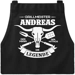 MoonWorks Grill-Schürze personalisierbar für Grillmeister