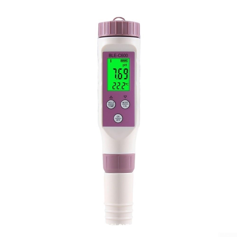Analizzatore di qualità dell'acqua 7 in 1 con sale pH per test Sg Orp Salvataggio automatico dei dati e mobile per acquario, piscina, idroponica, acqua potabile, come mostrato