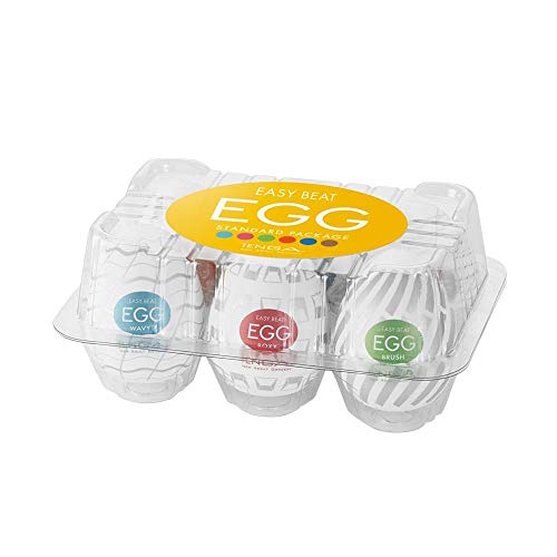 TENGA EGG Easy Beat - Handlicher Masturbator für Männer - Variety Pack mit 6 Aufregenden Innenstrukturen - 6 Einweghüllen für Männer