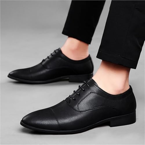 Men's Lace up Comfortable Oxford Shoes with Soft Leather for Business English Style2