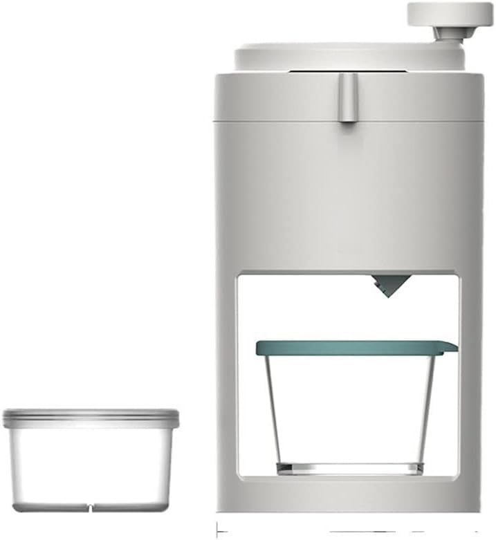 THE WHITE SHOP Hand Crank Ice Crusher, Shaved Ice Machine for Making Drinks-for Fast Slushies, with Free Ice Cube Mold, Ice Shaver for Home,261×144mm