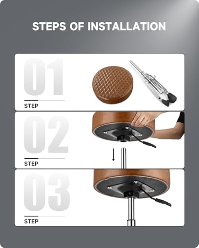 Donner Drum Throne Seat DT-150, Professional Drum Stool - Adjustable Hydraulic Height, Thick Padded Anti-Slip Cushion, Double-Braced Stability, Brown - image 4