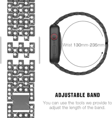 Image of Zitel Compatible with Apple Watch Band for Women Girls, Bling Rhinestone Metal Bands 40mm 41mm 42mm(Series 11 /10) 44mm 45mm 46mm Series 11 /10 /9 /8 /7 /6 /5 /4 /SE3 /SE2 /SE