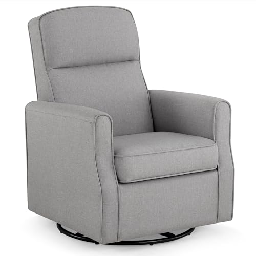 Image of Delta Children Blair Slim Nursery Glider Swivel Rocker Chair, French Gray