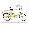 MUCSAH Bikes,Three Wheel Bike, Adult Tricycle 24Inch Three Wheel Cruiser Bike 7 Speed Adult Bicycle with Large Basket for Recreation Shoppiyellow Cyclipedalling #1