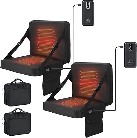 Nice C Heated Stadium Seat Cushion, Bleacher Seat with Back (2 Pack)