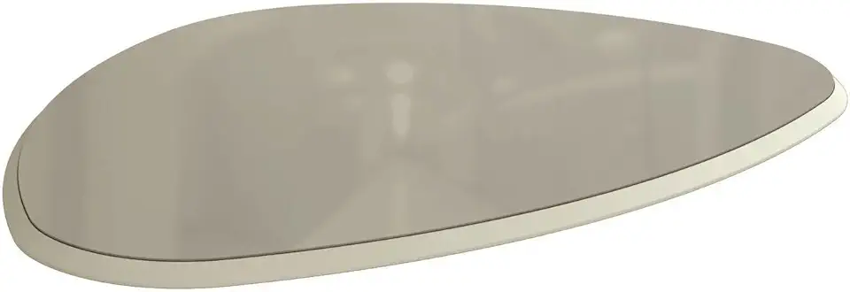 Tampo de Mesa de Jantar Triangular Com Vidro 135x105 Off Withe