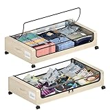 Under Bed Storage with Wheels, 2 Pack...