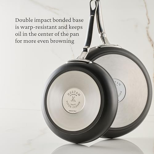 Hestan TITUM Fusion 10-Piece Nonstick Cookware Set, Double Impact Stainless Steel Base & Aluminum Body, Induction Compatible, Made without PFOAs