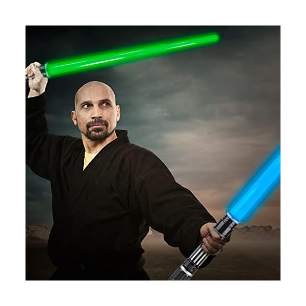 4 pack 4 colors light up saber, led light swords with fx sound(motion sensitive) and realistic handle, expandable light up toy for kid adult, warriors and galaxy war fighter, halloween party xmas gift - image 7