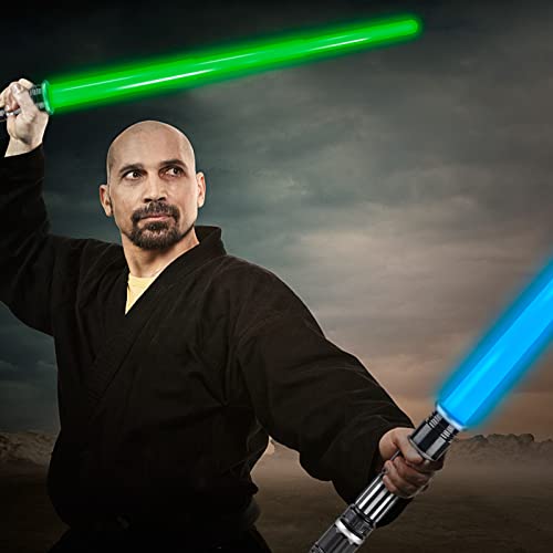 4 pack 4 colors light up led saber light swords with fx soundmotion sensitive and realistic handle expandable light up toy for kid adult warriors and galaxy war fighter halloween party xmas gift