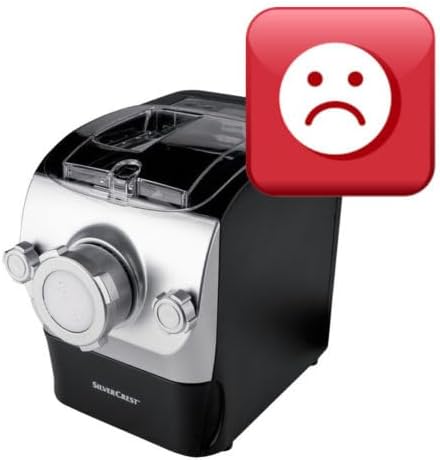 Incompatible SilverCrest pasta machine with a red frowny icon