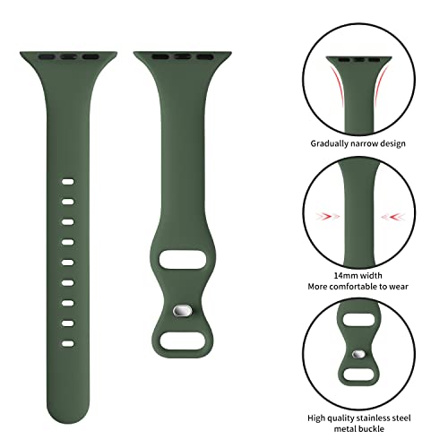 Image of Thin Slim Band Compatible with Apple Watch 38mm 40mm 41mm 42mm 44mm 45mm 46mm 49mm, Replacement Silicone Sport Strap for iWatch Series 11 /10 /9 /8 /7 /6 /5 /4 /3 /2 /1 Ultra SE Women Men, Clover