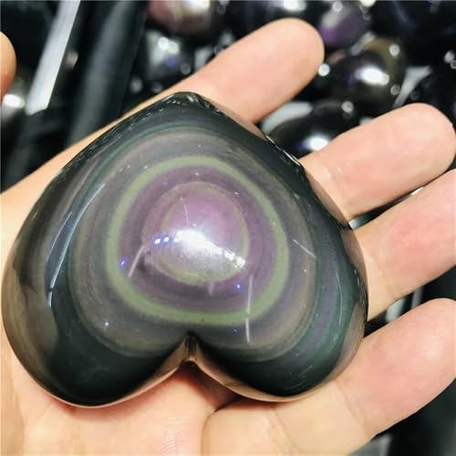 Espécimen de obsidiana arcoíris auténtica y cuarzo con brillo premium 4