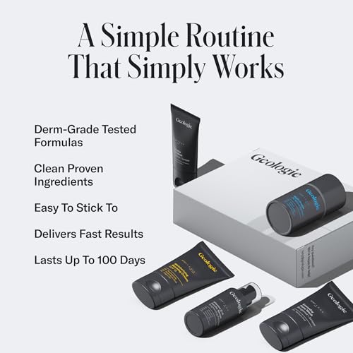 Geologie Skincare Gift Set | 5-Piece Kit Includes 2 Face Washes, SPF15 Moisturizer, Retinol Cream & Vitamin C Serum | Daily Routine for Clear, Healthy Skin for Men and Women | Lasts 3 Months