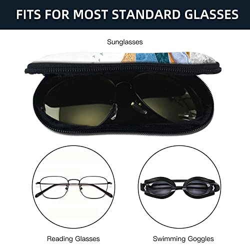 Image of Sunglasses Soft Case with Carabiner Ultra Light Neoprene Zipper Glasses Case