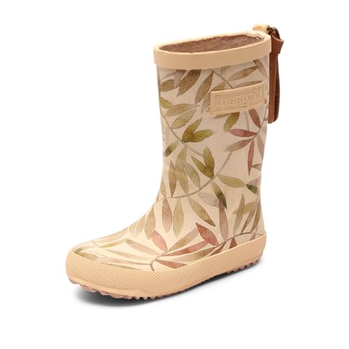 bisgaard Unisex Kinder Fashion Rain Boot, Beige Leaves, 27 EU