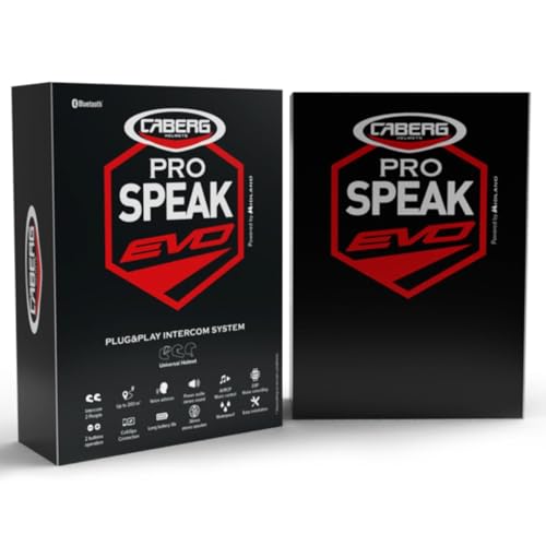 Caberg PRO SPEAK EVO, Black, Taglia unica. Single Intercom
