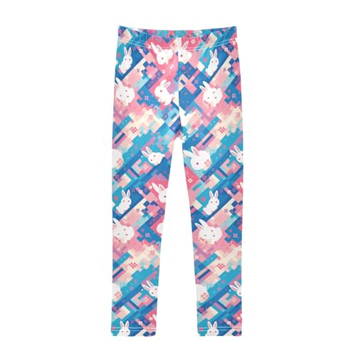 Pattern Rabbit Kids Baby Girls Basic Leggings Stretchy Full Length Athleisure Pants Exercise