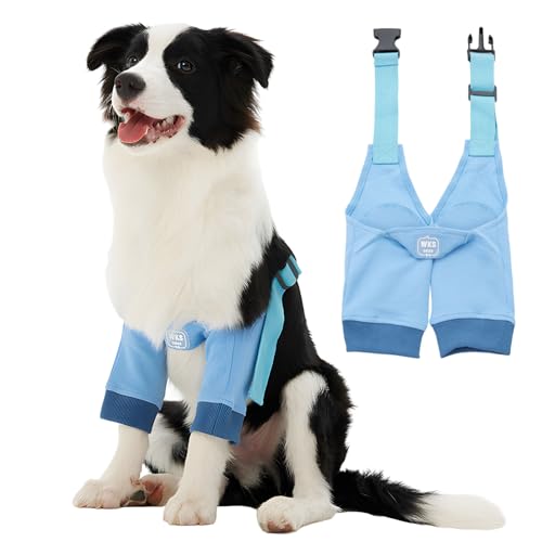 Image of Dogs Elbow & Shoulder Protectors for Medium or Large Pets 30lbs to 50lbs - Soft Cotton Brace Pads for Elbow Hygroma, Dysplasia, Osteoarthritis, and Joint Relief, Blue, XXL