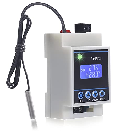 Qusedwey Controlador de Temperatura Digital XY-DT01-40-110°C Termostato Microdigital Digital con Pantalla LCD y Sensor una Prueba de Agua