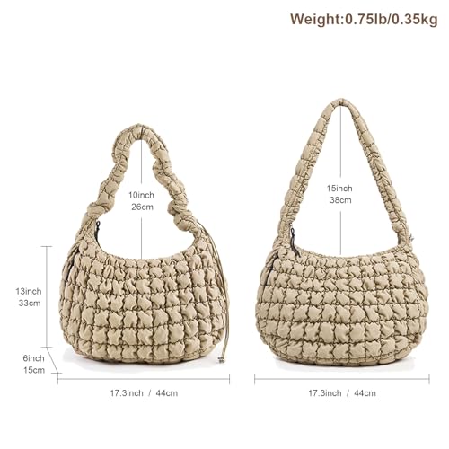 Image of Large Quilted Tote Bag Puffer Purse Quilted Crossbody Bags for Women with Adjustable Strap