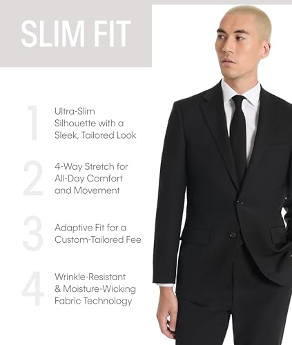 Calvin Klein Slim Fit Suit Separate Jacket, Black, 38 Short3