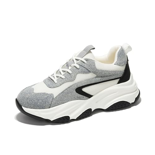 Project Cloud Chunky Platform Sneakers for Women - Comfortable Memory Foam Insole Shoes for Women Footwear - Lace-up Womens Shoes & Fashion Sneakers (Coco)