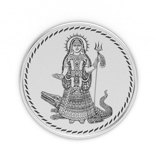 Image of AuGrav Jewels God Khodiyar 999 Pure Silver Coin 10 grams - Exquisite Religious Design for Collectors